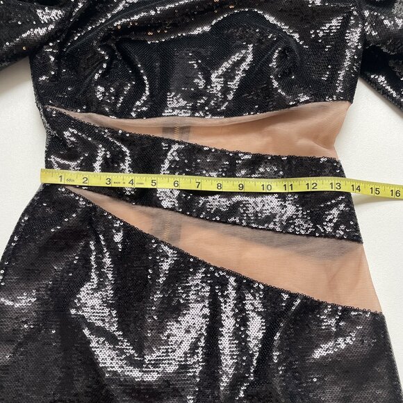 Bronx And Banco Elise Sequin Mini Dress Mesh Cutout Black Size AU 8 US 4 NEW NWT - Picture 9 of 13